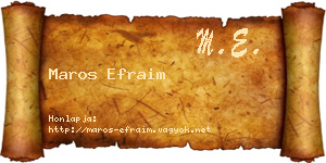 Maros Efraim névjegykártya